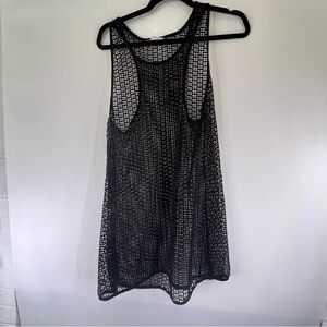Xhilaration Black Mesh Swim Cover-Up Small Goth Vamp Vaca Sexy Whimsigoth